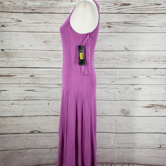 Lauren Ralph Lauren New 100%Silk Knit Wild Orchid Maxi Dress Size Small - Picture 3 of 13
